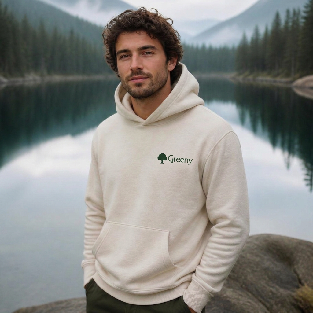 Wearing Greeny outdoors